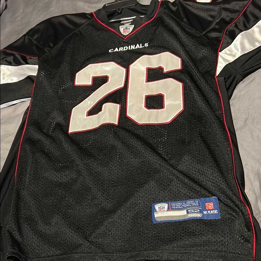 Reebok Black and Silver Men's Jersey Arizona Cardinals